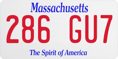 MA license plate 286GU7