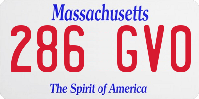 MA license plate 286GV0