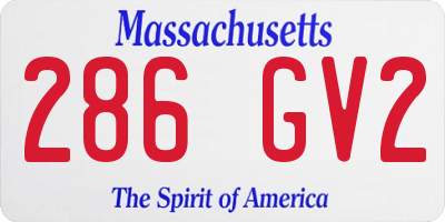 MA license plate 286GV2
