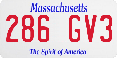 MA license plate 286GV3