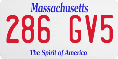 MA license plate 286GV5