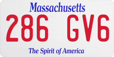 MA license plate 286GV6
