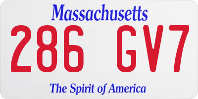 MA license plate 286GV7