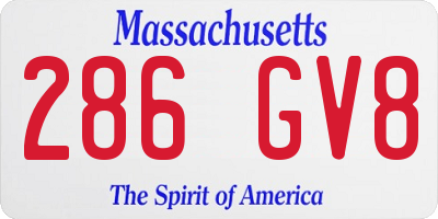 MA license plate 286GV8