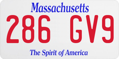 MA license plate 286GV9