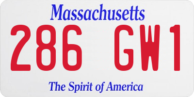 MA license plate 286GW1