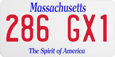 MA license plate 286GX1