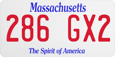 MA license plate 286GX2