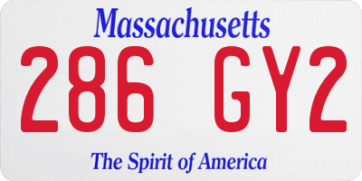 MA license plate 286GY2
