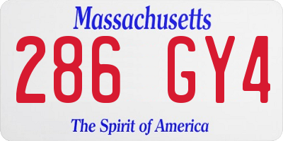 MA license plate 286GY4