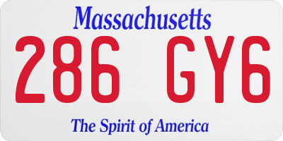 MA license plate 286GY6