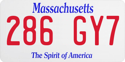 MA license plate 286GY7