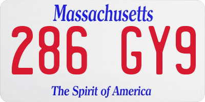 MA license plate 286GY9