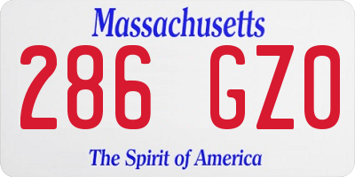 MA license plate 286GZ0