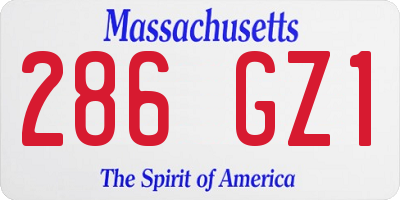 MA license plate 286GZ1