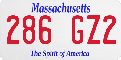 MA license plate 286GZ2