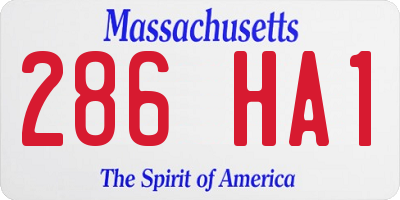 MA license plate 286HA1