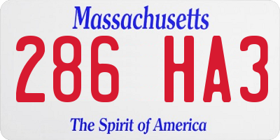 MA license plate 286HA3