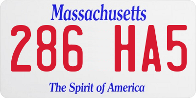 MA license plate 286HA5