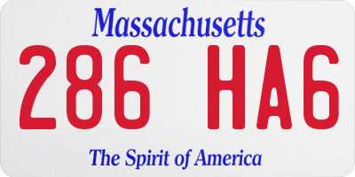MA license plate 286HA6