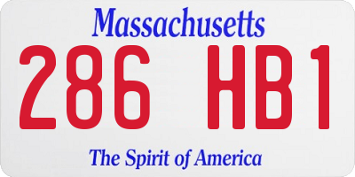 MA license plate 286HB1
