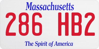 MA license plate 286HB2