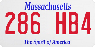 MA license plate 286HB4