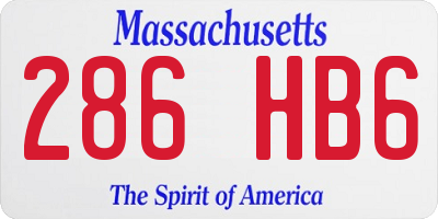 MA license plate 286HB6