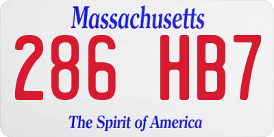 MA license plate 286HB7