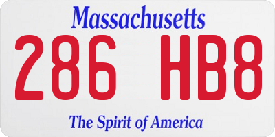 MA license plate 286HB8
