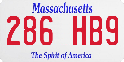 MA license plate 286HB9