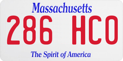 MA license plate 286HC0