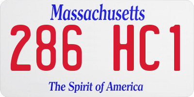 MA license plate 286HC1
