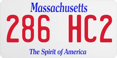 MA license plate 286HC2