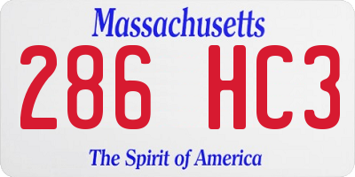 MA license plate 286HC3