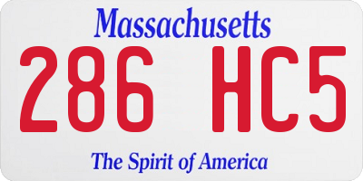 MA license plate 286HC5