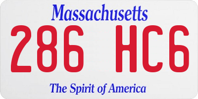 MA license plate 286HC6