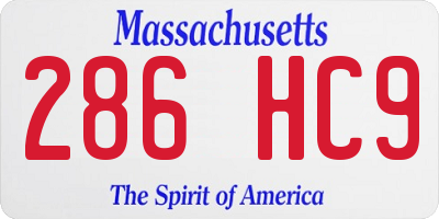 MA license plate 286HC9