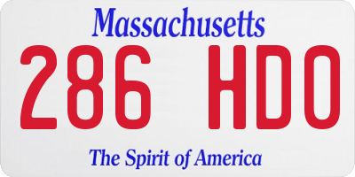 MA license plate 286HD0