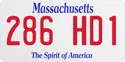 MA license plate 286HD1