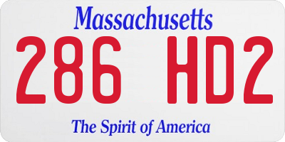 MA license plate 286HD2