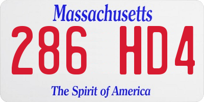 MA license plate 286HD4