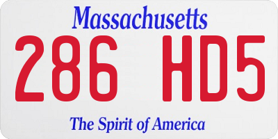 MA license plate 286HD5