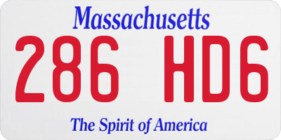 MA license plate 286HD6