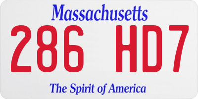 MA license plate 286HD7