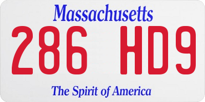 MA license plate 286HD9