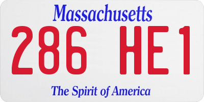 MA license plate 286HE1