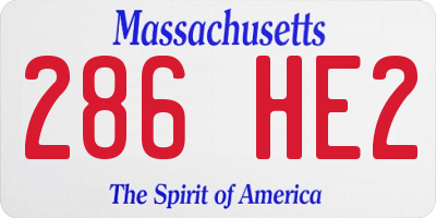 MA license plate 286HE2