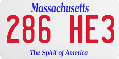 MA license plate 286HE3