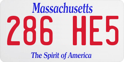 MA license plate 286HE5